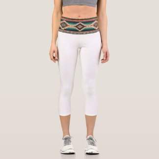Leggings Capri « OAXACA BAND / BLANC » Capri taille haute