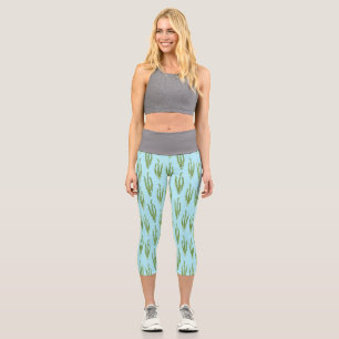 Leggings Capri Océan d'algues vertes Plantes Nature Lover Eau ble