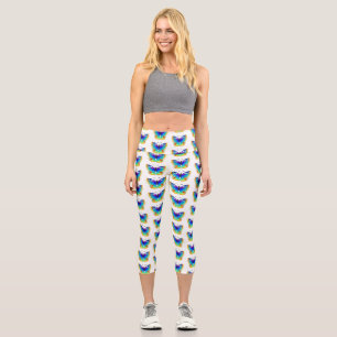 Leggings Capri Oeil de paon arc-en-ciel
