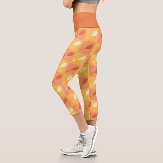 Leggings Capri Oh, les endroits où tu iras | Motif orange (Gauche)