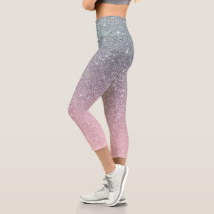 Leggings Capri Ombre Pailleté Brillant Glam Multicolore