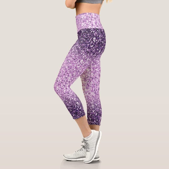 Leggings Capri Ombre rose violet Parties scintillant Capri Leggin (Gauche)