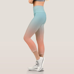 Leggings capri ombrés rose bleu pastel moderne dou