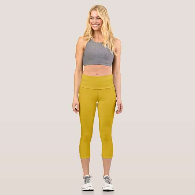 Leggings Capri Or Métallurgique uni couleur uni (Recto)