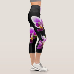 Leggings Capri Orchidée blanche et violette