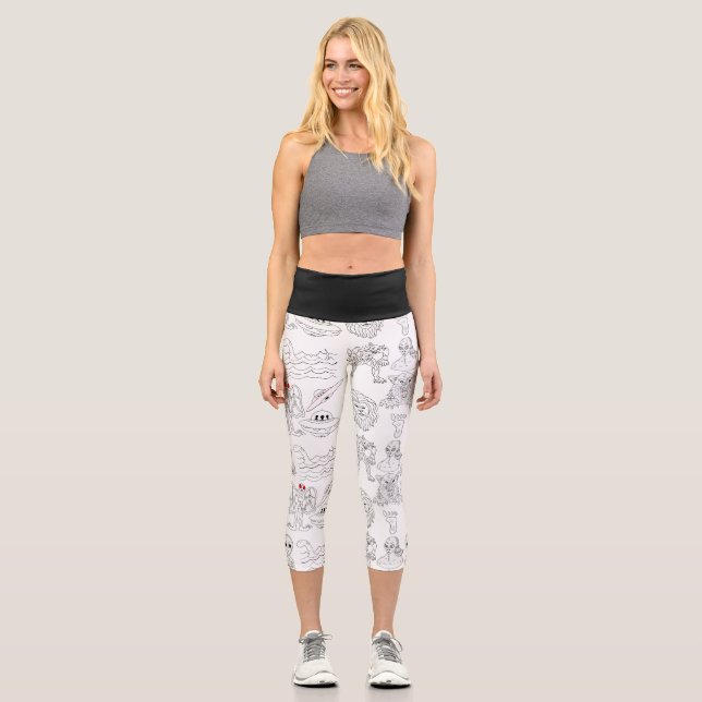 Leggings Capri OVNI, Alien, Bigfoot Cryptid (Recto)