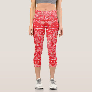 Leggings Capri Paisley Design-1 Capris haut taille