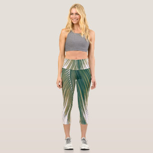 Leggings Capri Palm des Caraïbes luxuriante 3 #palm#tropical