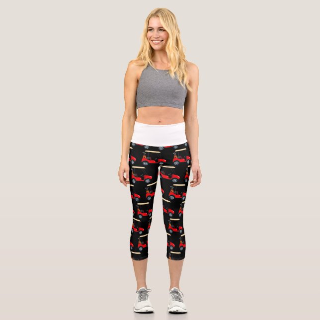 Leggings Capri Panier de golf en noir pour femme Golfer (Recto)