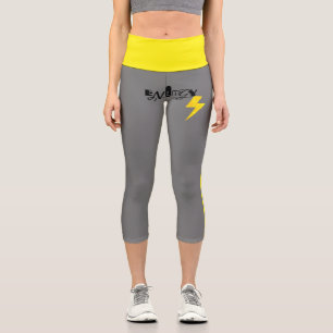 Leggings Capri Panneau Énergie Power Yellow Line