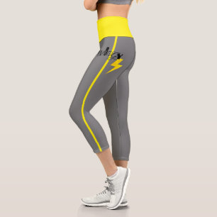 Leggings Capri Panneau Énergie Power Yellow Line
