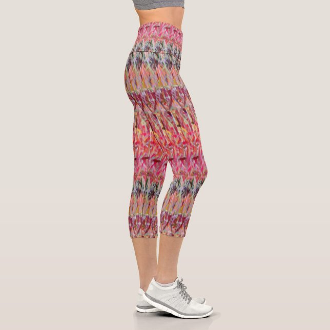 Leggings Capri Pantalon à haut taille à dos rouge (Droite)