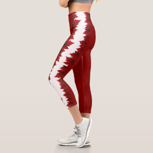 Leggings Capri Pantalon Canada Yoga Pants Canada Maple Leaf Team