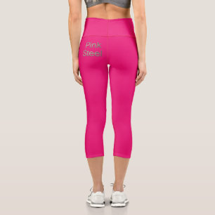 Leggings Capri Pantalon capri en acier rose fuchsia