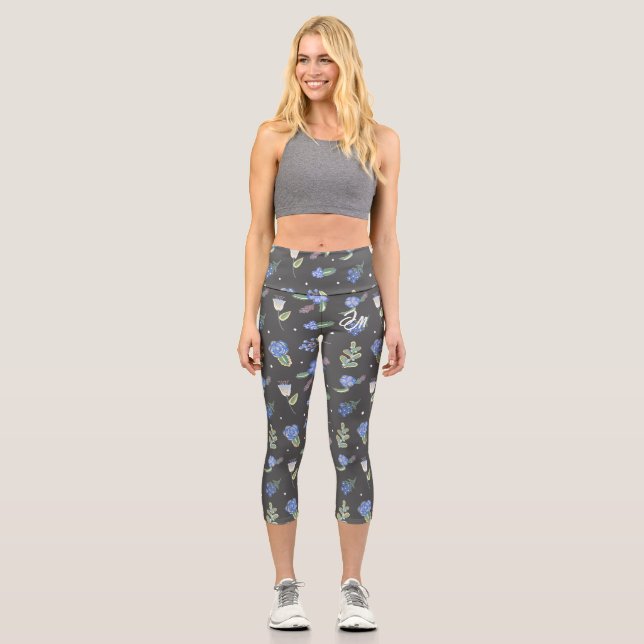 Leggings Capri Pantalon de Yoga monogramme pour une fille qui a t (Recto)