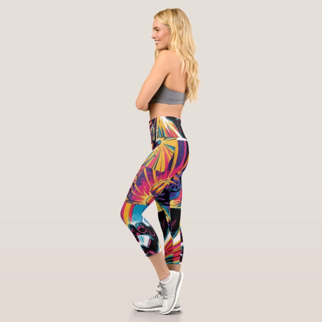 Leggings Capri Pantalon de Yoga Premium - Élégant, Confortable (Gauche)