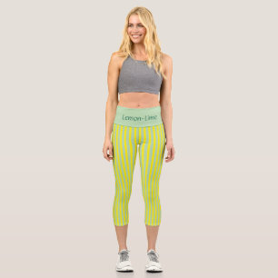 LEGGINGS CAPRI PANTS DE CAPRI PERSONNALISÉS À HAUTE VOIE "LEMON-L
