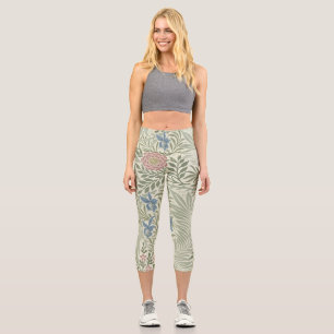 Leggings Capri Papier peint floral de Larkspur de William Morris