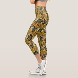 Leggings Capri Papier Peint Vintage Tulipe Lily Or William Morris