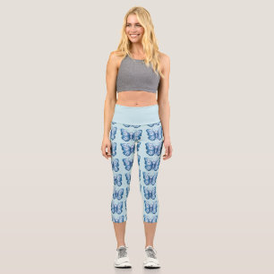 Leggings Capri Papillon bleu