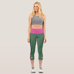 Leggings Capri Papillon rose - Nom - Vert