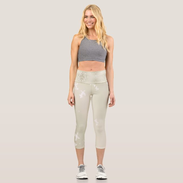Leggings Capri Papillons blancs (Recto)