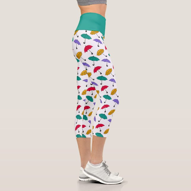 Leggings Capri Parapluie mignonne Motif Jour Rainy Exercice de Yo (Droite)