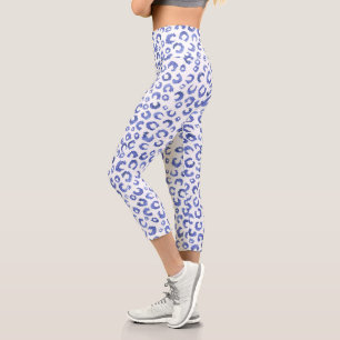 Leggings Capri Parties scintillant bleu blanc Poster de animal lé