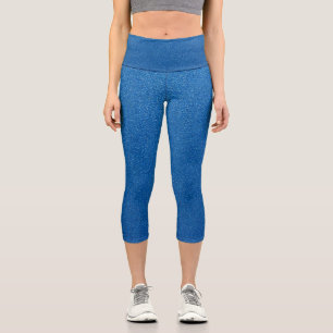 Leggings Capri Parties scintillant Bleue, Étincelle, Arrière - pl