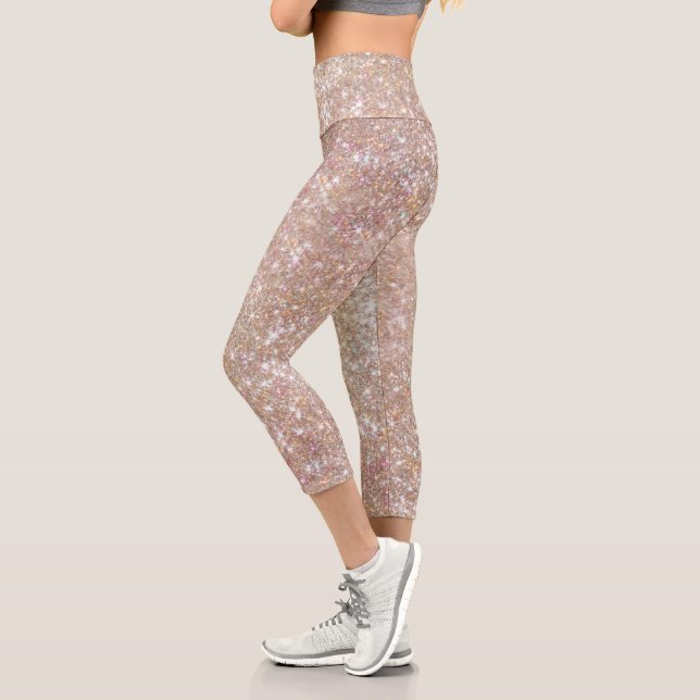 Leggings Capri Parties scintillant de Champagne élégante (Gauche)