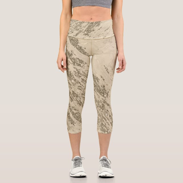 Leggings Capri Parties scintillant de Champagne Gold de luxe en m (Recto)