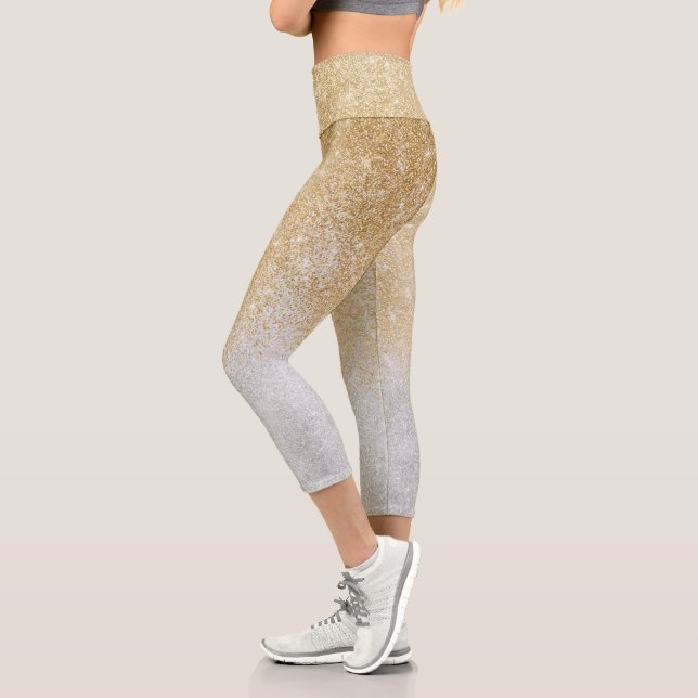 Leggings Capri Parties scintillant or et argent Ombre design de l (Gauche)
