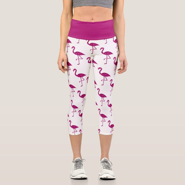 Leggings Capri Parties scintillant rose brillant motif (Recto)