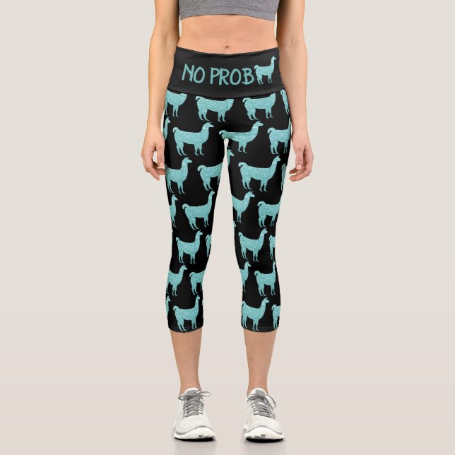 Leggings Capri Parties scintillant turquoise légère étincelle pas (Recto)