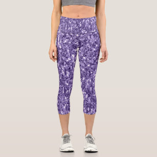 Leggings Capri Parties scintillant violet ultra violet étincelle