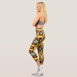 Leggings Capri Passiflora Caerulea Motif