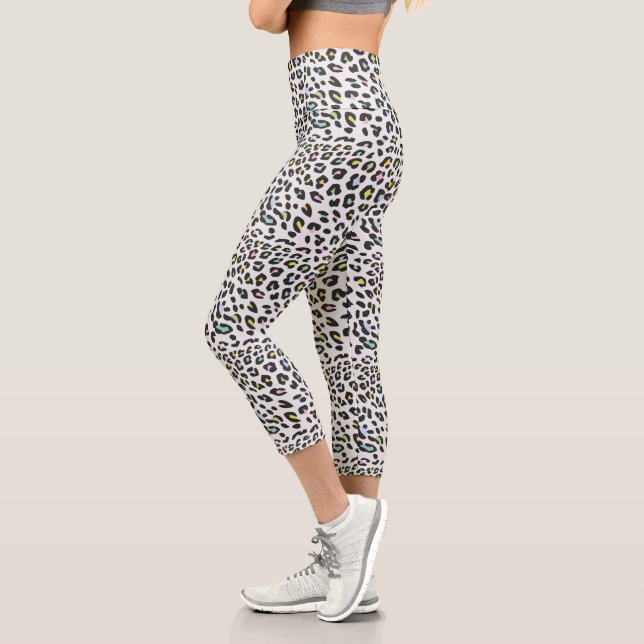 Leggings Capri Pastel Leopard Spot Motif (Gauche)