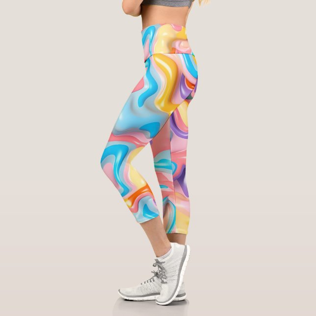 Leggings Capri Pastel Plastic Fluid Abstrait (Gauche)