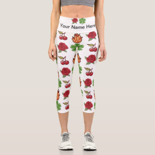 Leggings Capri Patches de la nature Capris haut taille