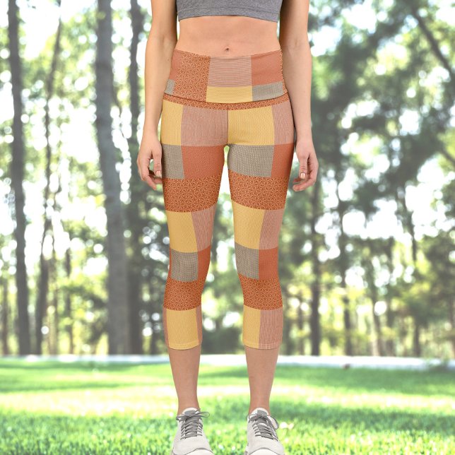 Leggings Capri Patchwork De Motifs 1 Capris Haut Taille (Créateur téléchargé)