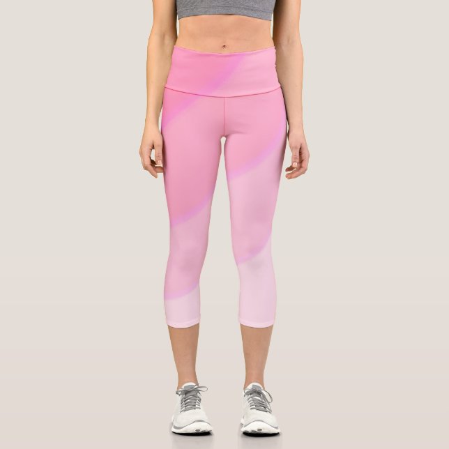 Leggings Capri Pâtel motif à flûte foncé rose (Recto)