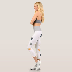 Leggings Capri Pâtes et Pose Yoga Capri Leggings! 🐾 🧘 ♀️