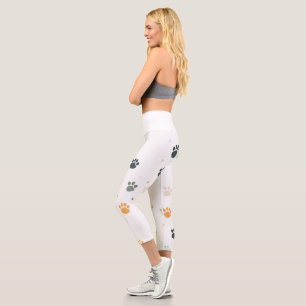 Leggings Capri Pâtes et Pose Yoga Capri Leggings! 🐾 🧘 ♀️