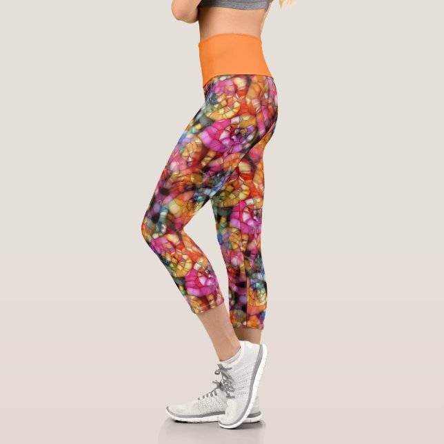 Leggings Capri Pattern de Violet Purple Blue (Gauche)