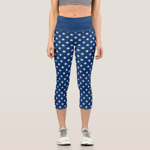Leggings Capri Pavillon américain bleu marine patriotique haute t