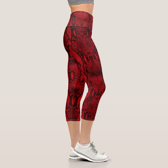 Leggings Capri Peau de serpent rouge Imprimer Nouveau (Droite)