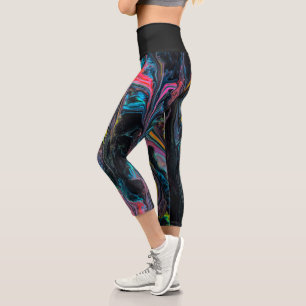 Leggings Capri Peinture en marbre