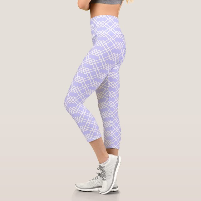 Leggings Capri Périmètre lumineux géométrique treillis moderne &  (Gauche)