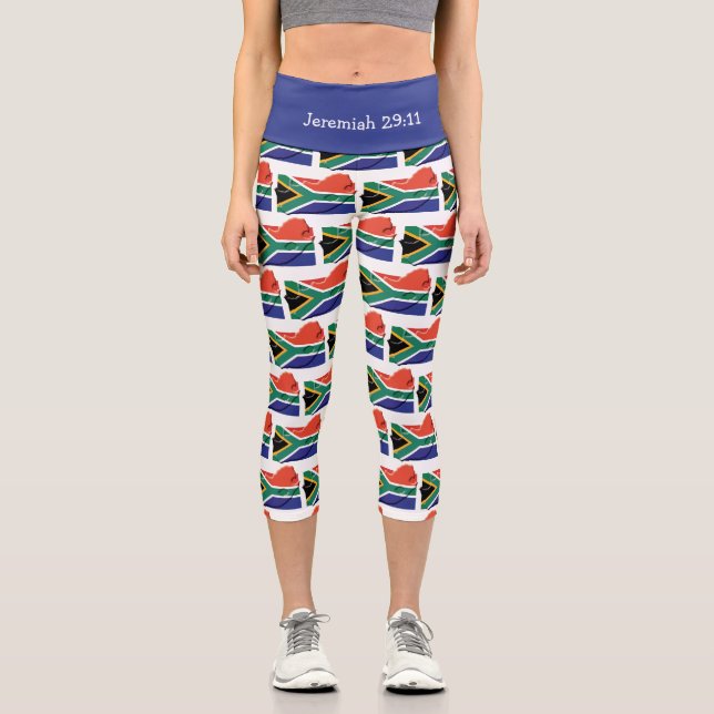 Leggings Capri Personnalisable  | Patriotique | DRAPEAU D'AFRIQUE (Recto)