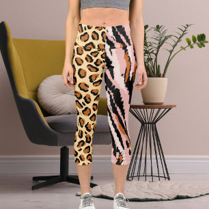 Leggings Capri Personnalisé Big Cat Photo Motif Wild Animal